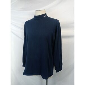 Vintage Nike Made in USA Mock Neck Shirt‎ L 90s Y2K Gorpcore Swoosh Blue